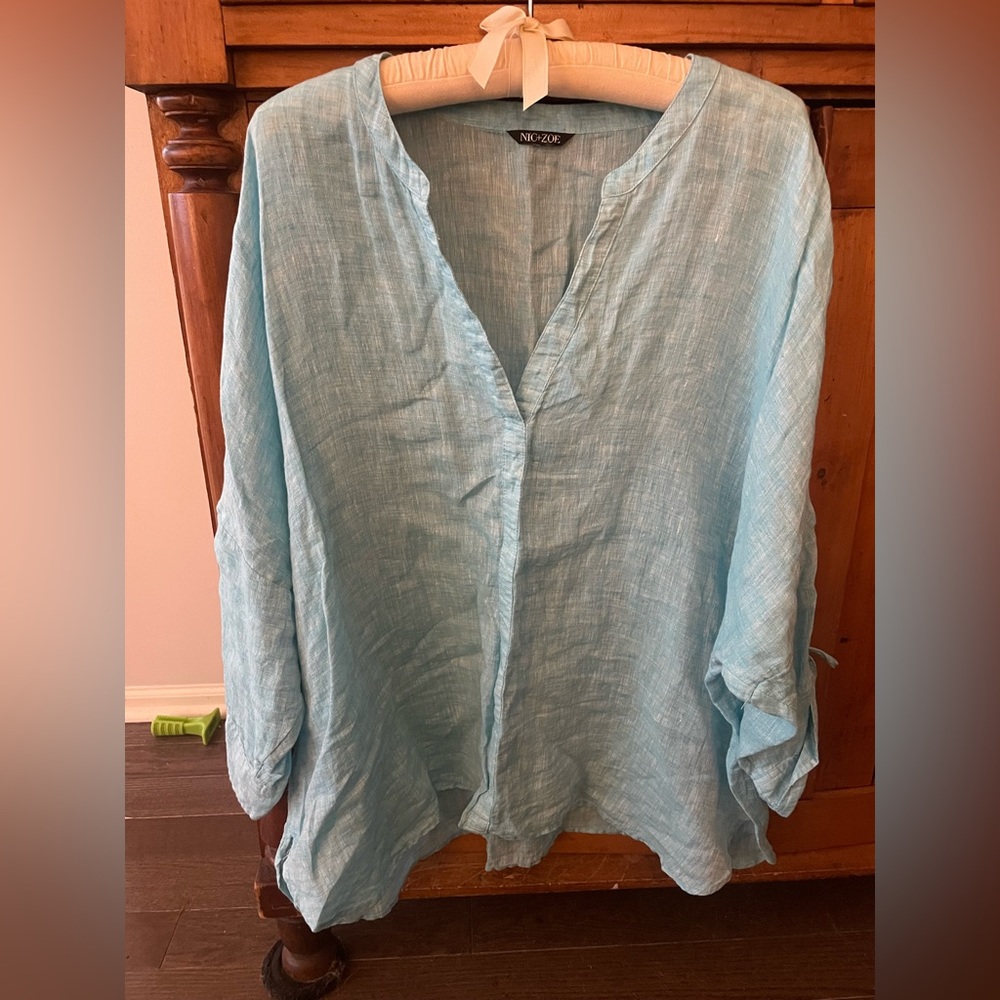 Nic & Zoe Linen Beach Coverup Size XL